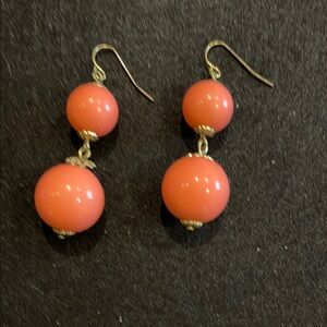 Pink and Gold Double-Drop Earrings